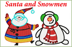  Santa And Snowmen